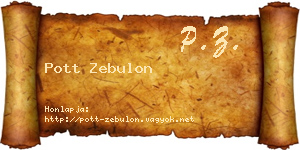 Pott Zebulon névjegykártya
